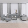 VidaXL Set de canapele cu perne, 4 piese, gri deschis, material textil 3202078
