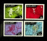 MALAWI, ROCK PAINTINGS - SERIE COMPLETĂ MNH, Nestampilat