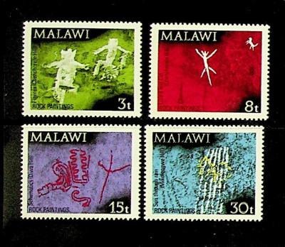 MALAWI, ROCK PAINTINGS - SERIE COMPLETĂ MNH foto