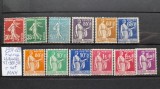 1937-1939-Franta-uzuale YT360-371-MNH