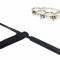 Set baston telescopic Police, 49 cm si box craniu argintiu