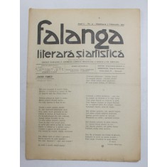 FALANGA LITERARA SI ARTISTICA , ZIAR SAPTAMANAL , ANUL I, NR. 5 , DUMINICA 7 FEBRUARIE , 1910