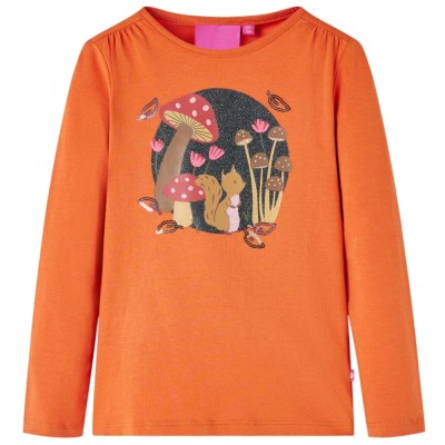 Tricou pentru copii cu m&amp;acirc;neci lungi, portocaliu ars, 128 14157 foto