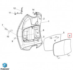 Usita (compartiment manusi) originala Vespa LX Euro 2 (05-13) 2T AC 50cc - LX Euro 2 (05-12) 4T AC 50cc &amp;ndash; nevopsita foto