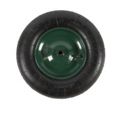 Roata roaba Micul Fermier 4.00-8, diametru ax 14mm, janta verde