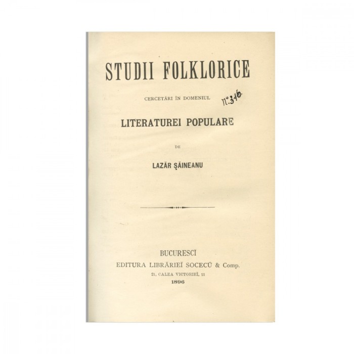 Lazăr Șăineanu, Studii Folclorice