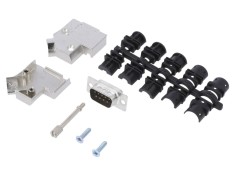Conector D-Sub 9 PIN 45&deg; lipire pe cablu gold flash AMPHENOL