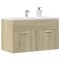 vidaXL Dulap chiuvetă baie, stejar sonoma 90x38,5x46 cm lemn prelucrat