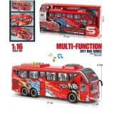 Autobuz cu sunete, lumini, functie usi deschise 27 cm rosu