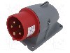 Conector alimentare AC, IEC 60309, IP44, 16A, 415V AC, 5 pini, AMPHENOL - 2CMA193307R1000