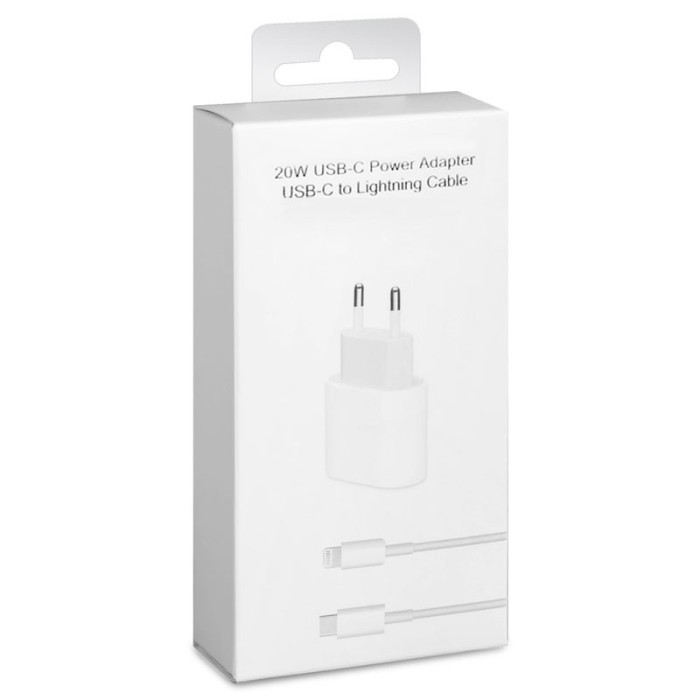 OEM (MHJ83ZM) - Incarcator retea + Cablu Lighting, 1xUSB-C, 20W, White [blister]