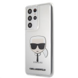 Husa Plastic - TPU Karl Lagerfeld Head pentru Samsung Galaxy S21 Ultra 5G, Transparenta KLHCS21LKTR