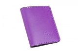 Cumpara ieftin Portcard din piele naturala, lucrat si cusut manual, Orion, Handmade, Mov, Produs in Romania, Elyk Creation