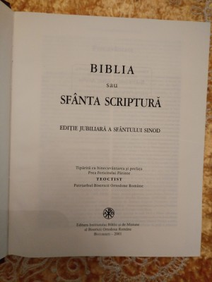 Biblia ortodoxa, din 2001 foto
