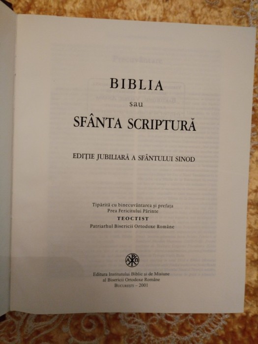 Biblia ortodoxa, din 2001