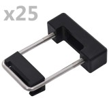Cumpara ieftin Clema de prindere U cu plastic stalp gard, 60x40 mm, 25 seturi
