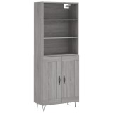 Dulap inalt, gri sonoma, 69,5x34x180 cm, lemn compozit