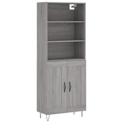 Dulap inalt, gri sonoma, 69,5x34x180 cm, lemn compozit foto