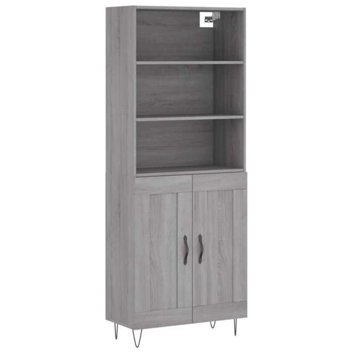 Dulap inalt, gri sonoma, 69,5x34x180 cm, lemn compozit