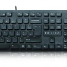 Kit TASTATURA si Mouse DELUX, "KA150U", cu fir, 105 taste format standard,