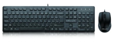 Kit TASTATURA si Mouse DELUX, &amp;quot;KA150U&amp;quot;, cu fir, 105 taste format standard, foto