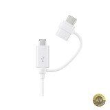 Cablu Date si Incarcare USB-A - USB-C / microUSB Samsung Combo 2in1 18W 1.5m Alb EP-DG930DWEGWW
