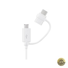 Cablu Date si Incarcare USB-A - USB-C / microUSB Samsung Combo 2in1 18W 1.5m Alb EP-DG930DWEGWW