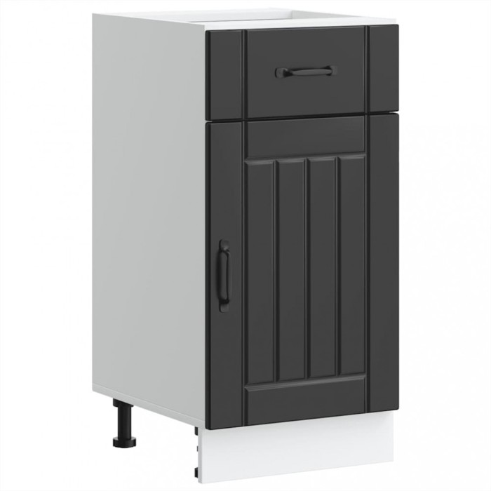 vidaXL Dulap de bază de bucătărie &bdquo;Lucca&rdquo; din lemn negru prelucrat 853708