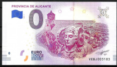 !!! 0 EURO SOUVENIR - SPANIA , PROVINCIA ALICANTE - 2018.1 - UNC / CEA DIN SCAN foto