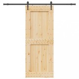 Ușă glisantă cu set feronerie, 90x210 cm, lemn masiv de pin