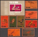 OMAN FAUNA PASARI ( colita ndt. + serie dt.) MNH, Nestampilat