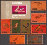 OMAN FAUNA PASARI ( colita ndt. + serie dt.) MNH, Nestampilat