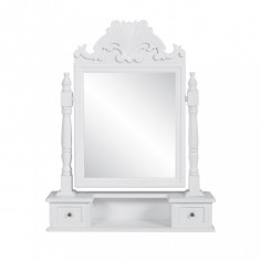 vidaXL Masă de machiaj cu oglindă mobilă dreptunghiulară, MDF