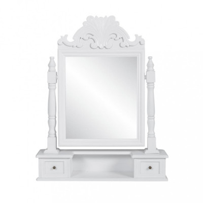 vidaXL Masă de machiaj cu oglindă mobilă dreptunghiulară, MDF foto