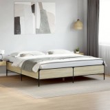Cumpara ieftin Cadru de pat, stejar sonoma, 180x200cm, lemn prelucrat și metal