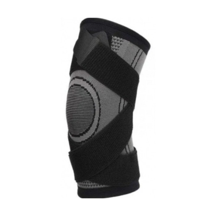 Genunchiera elastica, marime L, protectie accidentari, tip bandaj, negru gri