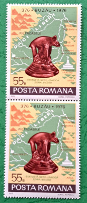 TIMBRE ROMANIA MNH LP919/1976 1600 ani atestare oraș Buzau -Serie &amp;icirc;n pereche foto