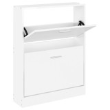 Pantofar, alb extralucios, 59x17x81 cm, lemn prelucrat