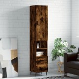 vidaXL Dulap &icirc;nalt, stejar fumuriu, 34,5x34x180 cm, lemn prelucrat