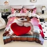 Cumpara ieftin Lenjerie pat single 5D,bumbac finet,4 piese,cearceaf cu elastic 140x200cm,cearceaf pilota 155x205cm,2 fete de perna 55x80cm-A1271