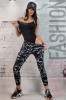 R924-118 Colanti sport/casual cu talie inalta si print abstract, L, M, S, XL