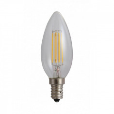 Bec lumanare filament LED, E14, 4W, 480Lm, 6500K