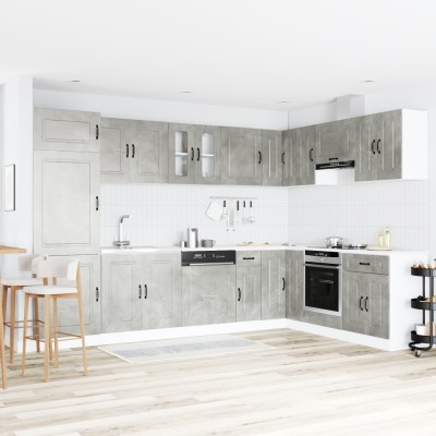 vidaXL Dulap de bucătărie cu ușă Kalmar 2 pcs Gri 80 x 46 x 81.5 cm 3315005 foto