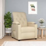 vidaXL Fotoliu de masaj, crem, material textil