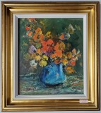 Ilie Ardelean (1926-1997) - Vas albastru cu flori
