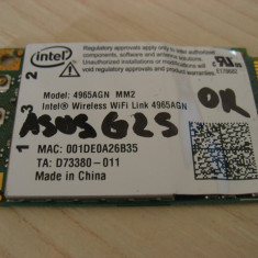 Placa wireless laptop Asus G2S, Intel Wireless WiFi 4965AGN MM2