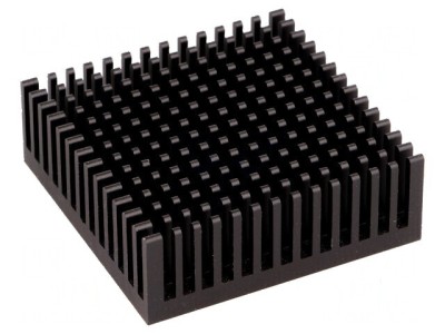Radiator extrudat negru 48,3mm x 48,3mm x 16,51mm foto