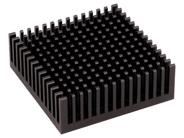 Radiator extrudat negru 48,3mm x 48,3mm x 16,51mm