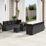 Cumpara ieftin Set de canapele pentru grădină 11 pcs Negru poliratan