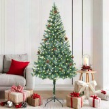 vidaXL Brad de Crăciun artificial cu 300 LED Verde 180 cm PVC și Oțel 3396710